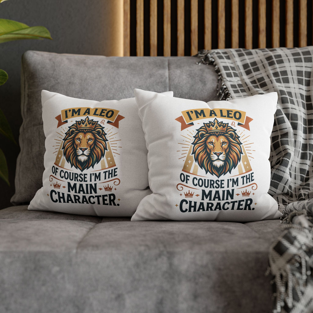 Leo Zodiac The Main Character Spun Polyester Square Pillowcase
