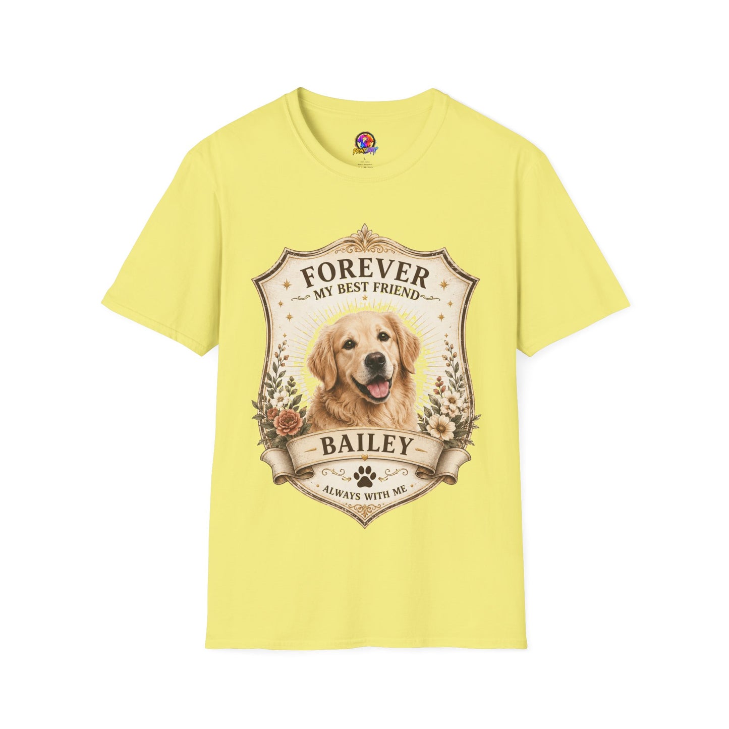 Dog Memorial T-Shirt — "Forever My Best Friend" Personalized Golden Retriever Tribute