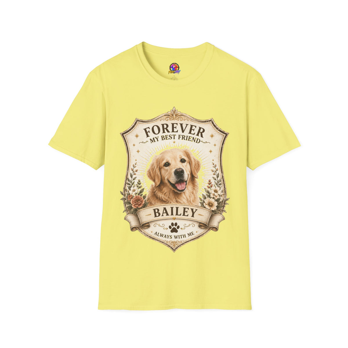Dog Memorial T-Shirt — "Forever My Best Friend" Personalized Golden Retriever Tribute