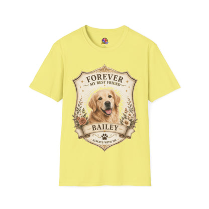 Dog Memorial T-Shirt — "Forever My Best Friend" Personalized Golden Retriever Tribute