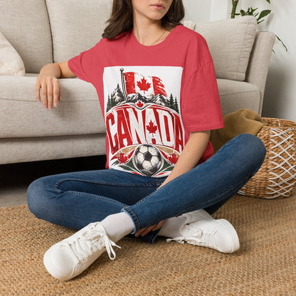 Canada Soccer T‑Shirt — Canadian Flag & Maple Leaf Crest
