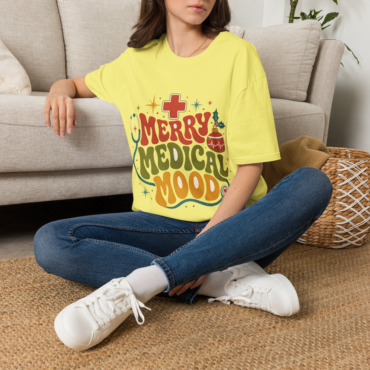 Merry Medical Mood T-Shirt — Christmas Nurse & Healthcare Holiday Tee