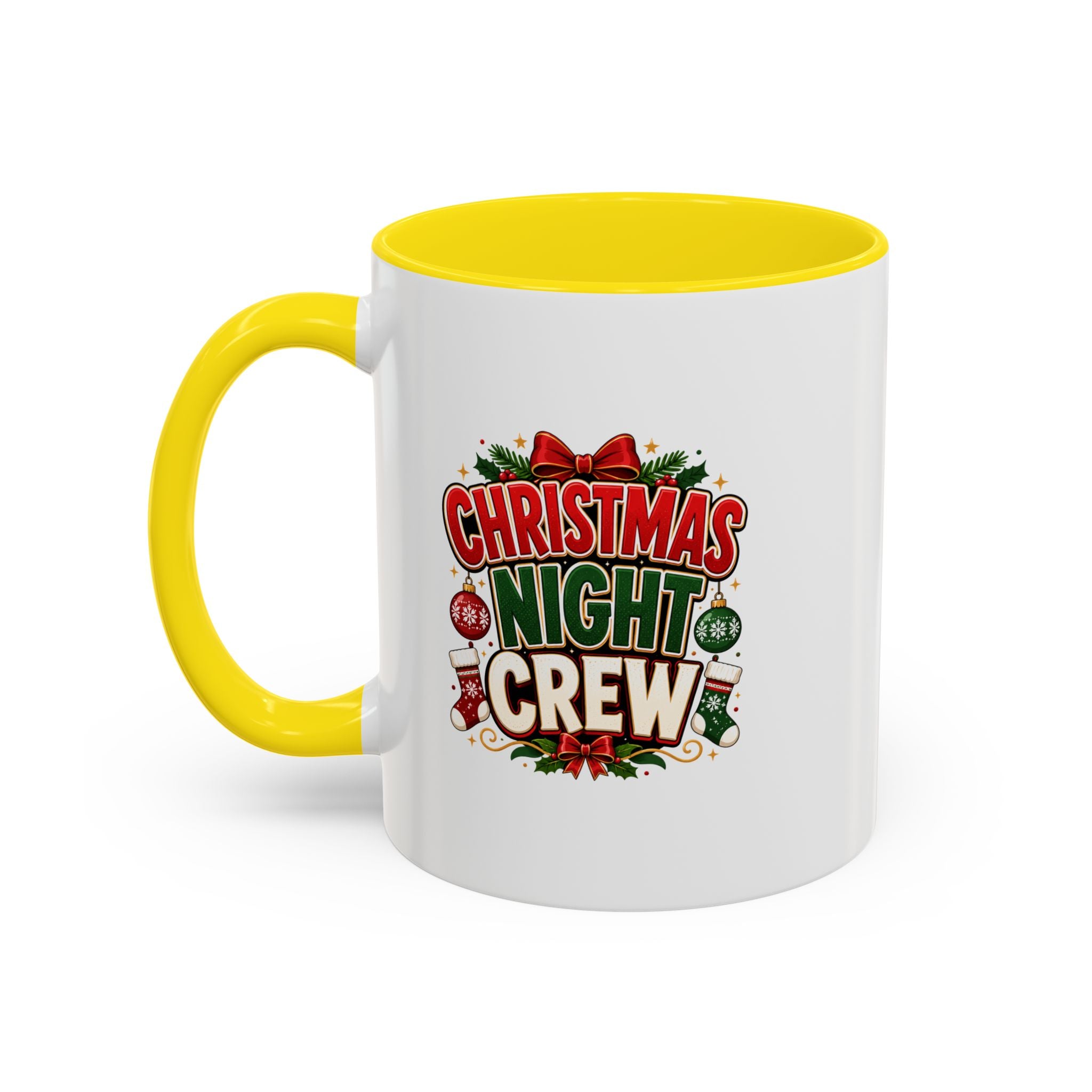 Christmas Night Crew Accent Coffee Mug – Festive Holiday Coffee Cup