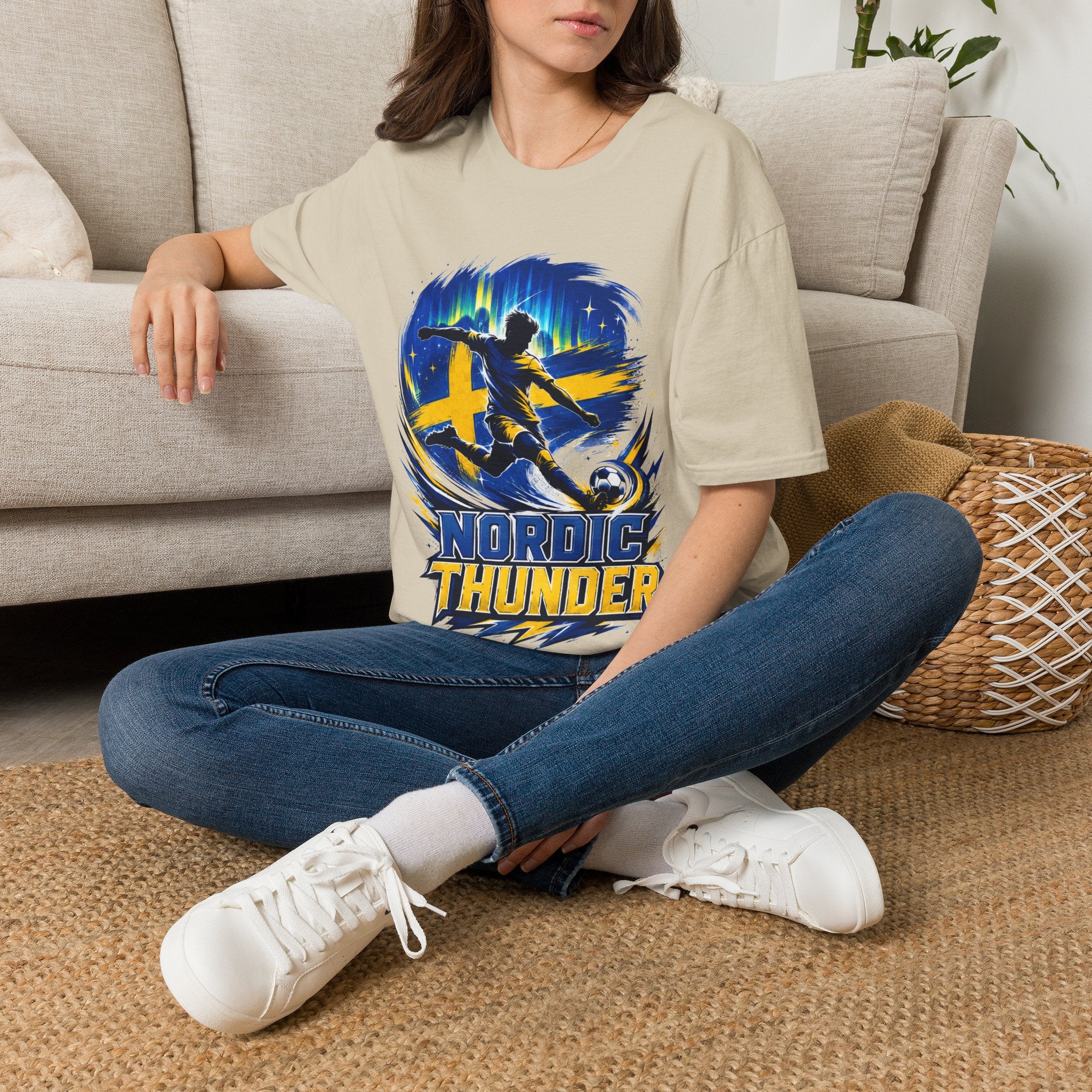 Sweden Nordic Thunder Soccer T-Shirt — Sweden Football Fan Tee