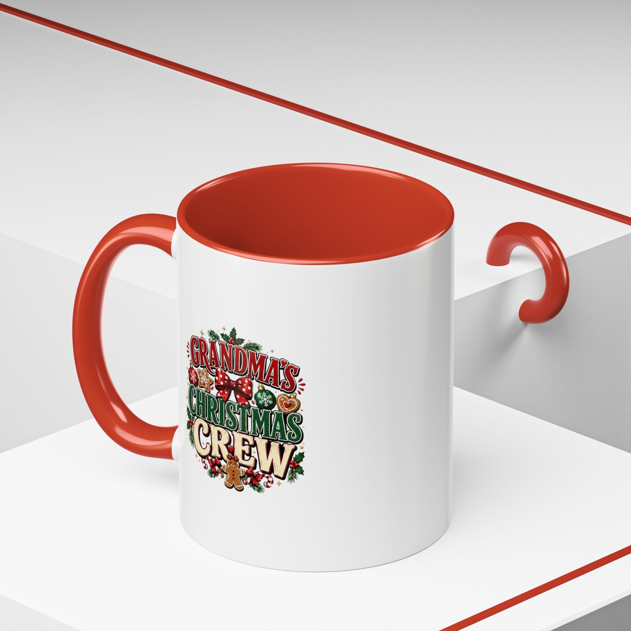 Grandma's Christmas Crew Accent Coffee Mug — Festive Holiday Gift for Grandma