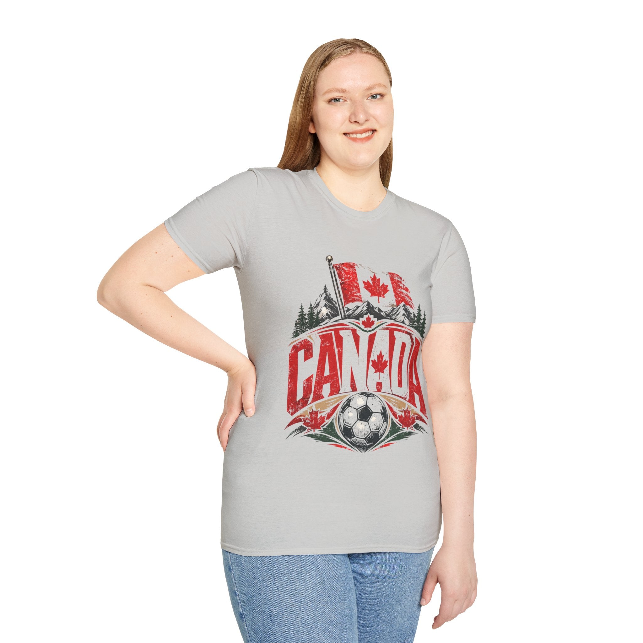 Canada Soccer T‑Shirt — Canadian Flag & Maple Leaf Crest