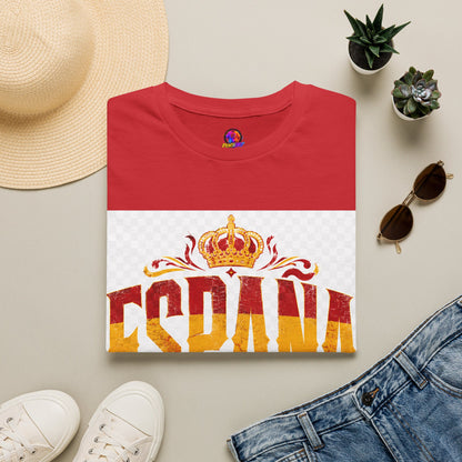 Spain Crown Graphic T-Shirt — Spanish Flag Vintage Crest Tee