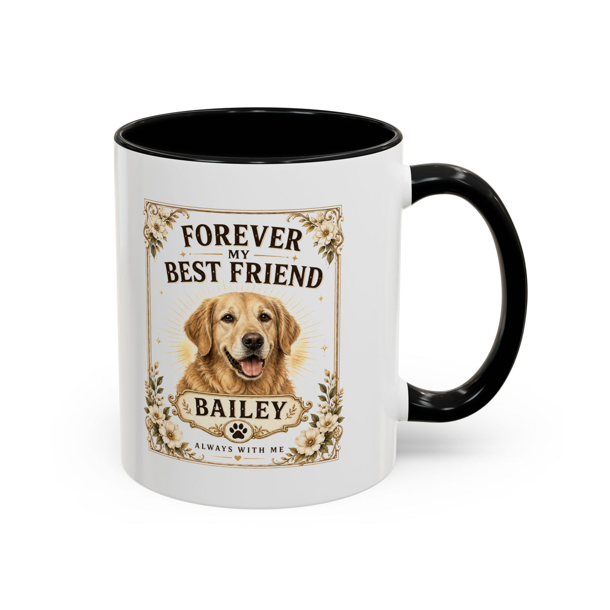Milo Bailey Dog Dad Mom Forever My Best Friend Dog Mug — Personalized Golden Retriever Coffee Cup