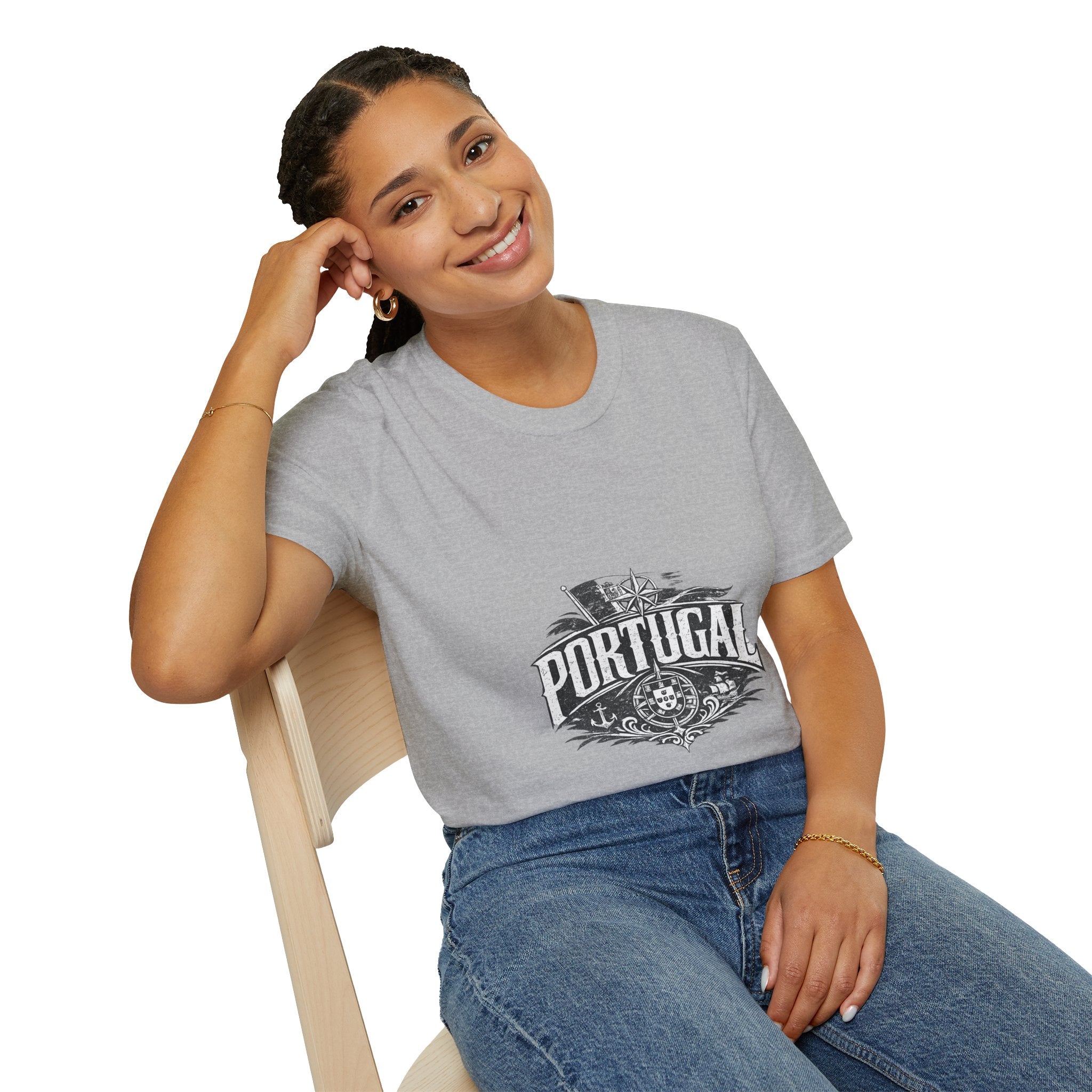 Portugal Vintage Compass T-Shirt — Nautical Travel Souvenir