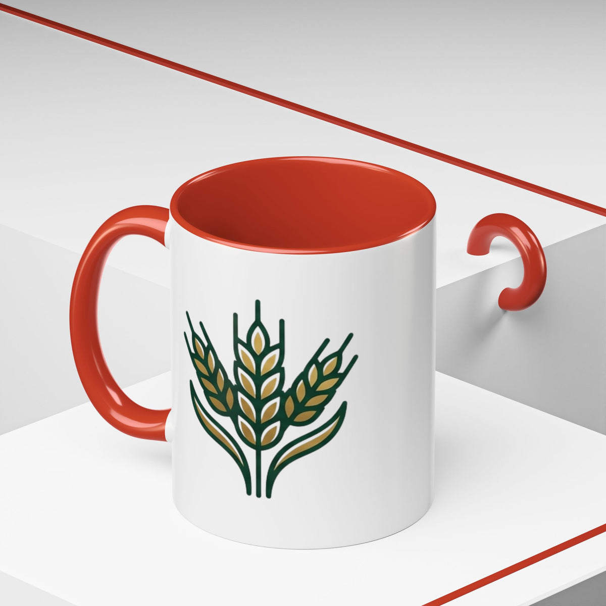 Virgo Zodiac Wheat Ear Accent Coffee Mug – Rustic Farmhouse Tea Cup