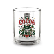 Christmas Glass Mug 10 oz Cocoa and Carols 10oz Glass Mug — Festive Holiday Hot Cocoa Cup