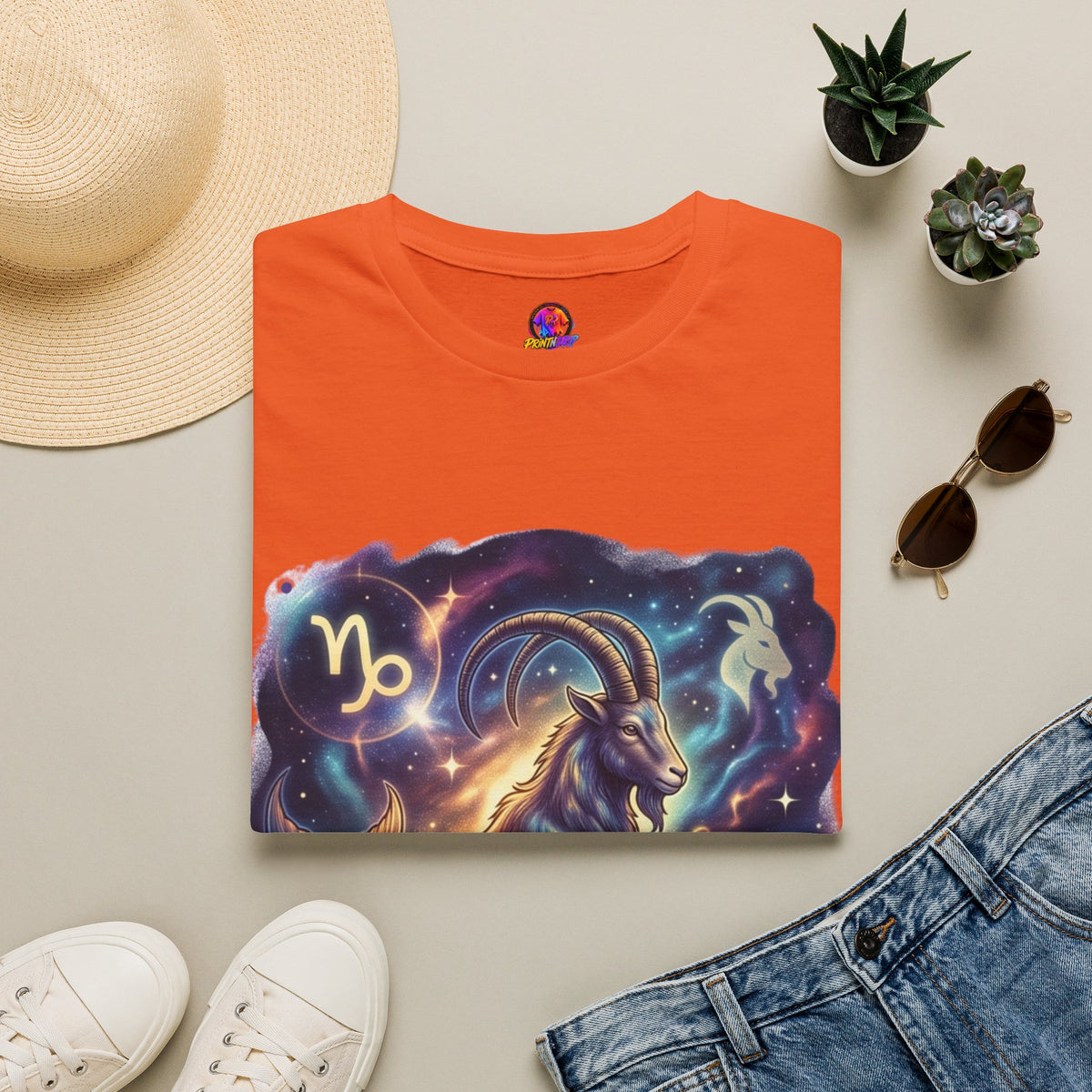 Capricorn Zodiac T-Shirt — Celestial Goat Astrology Tee