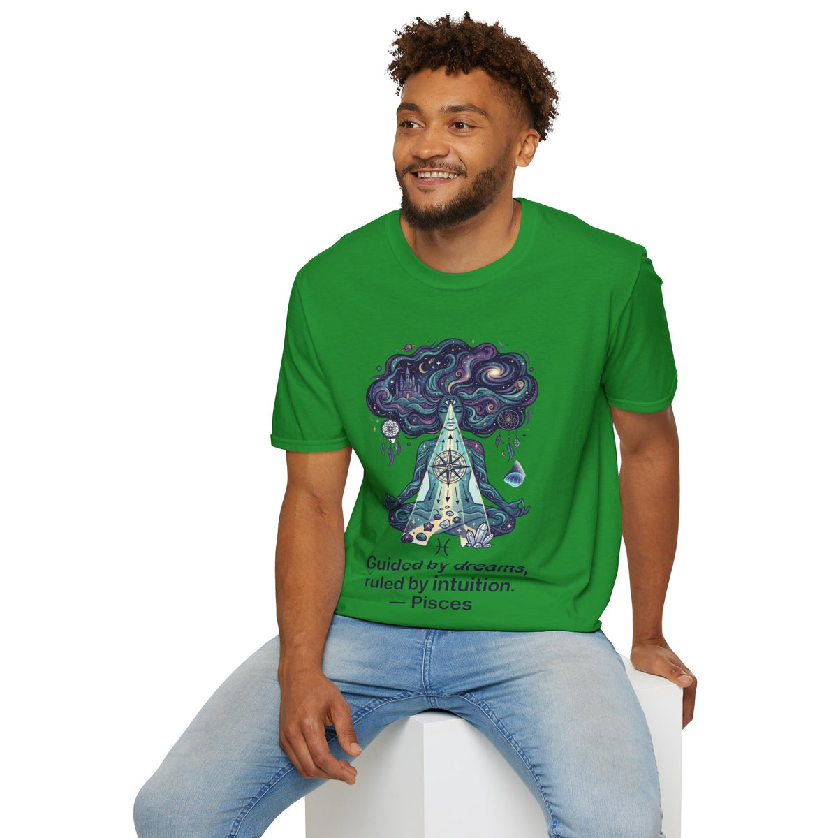 Pisces Zodiac Meditative Pisces T‑Shirt — 'Guided by dreams, ruled by intuition' Zodiac Tee