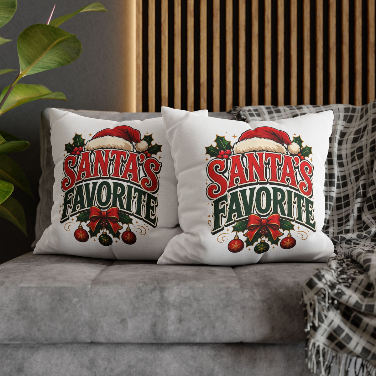 Christmas Santa's Favorite Holiday Pillowcase — Festive Christmas Decorative Cushion Cover