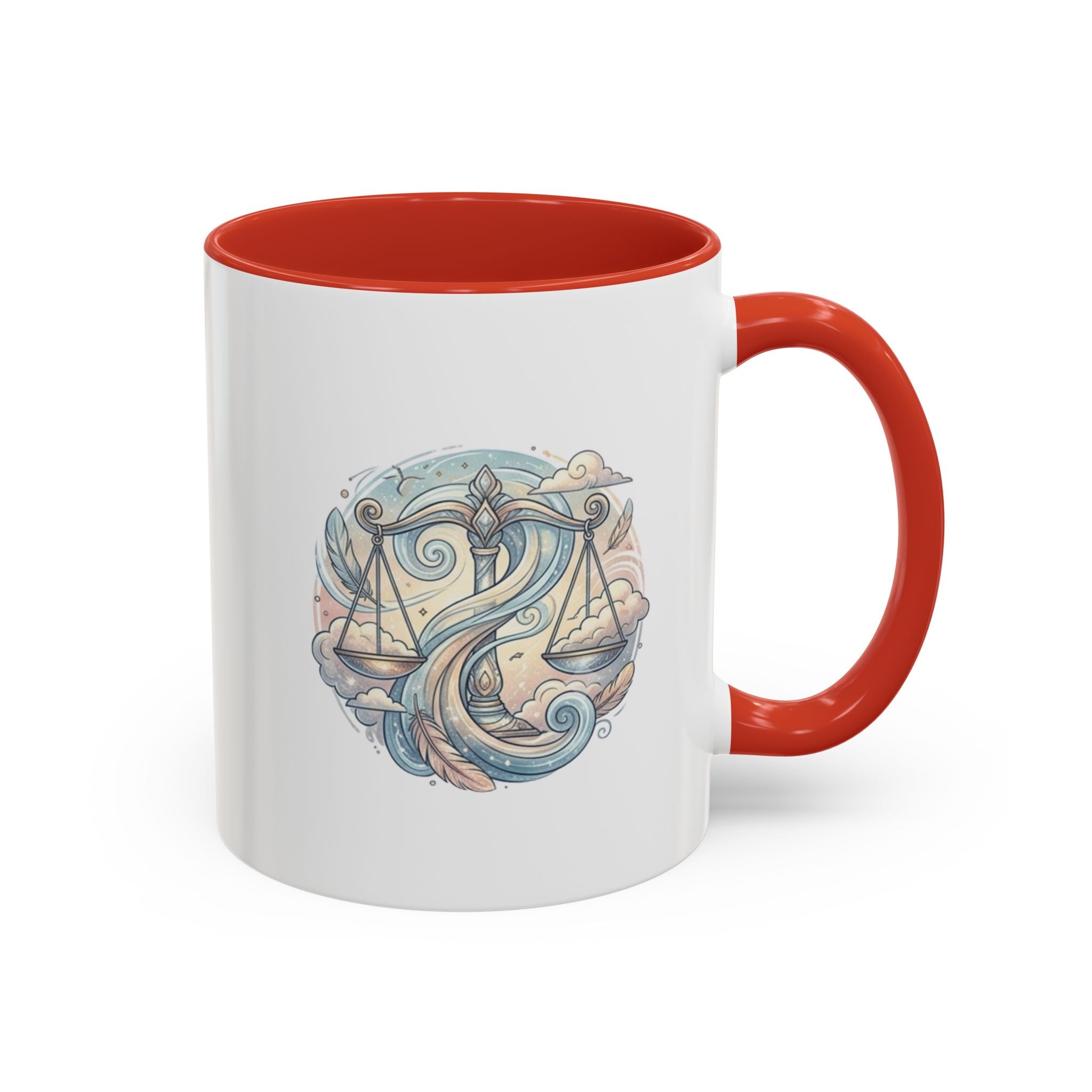 Libra Zodiac Coffee Mug — Balance Scales Astrological Accent Mug