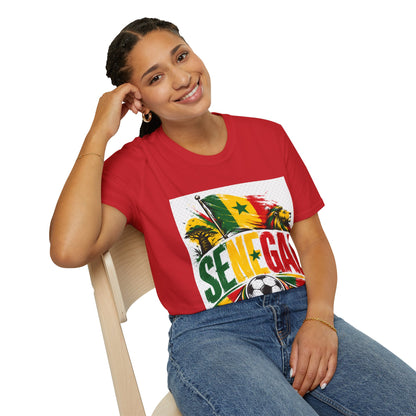 Senegal Flag Soccer T-Shirt — Lion & Football Pride Tee
