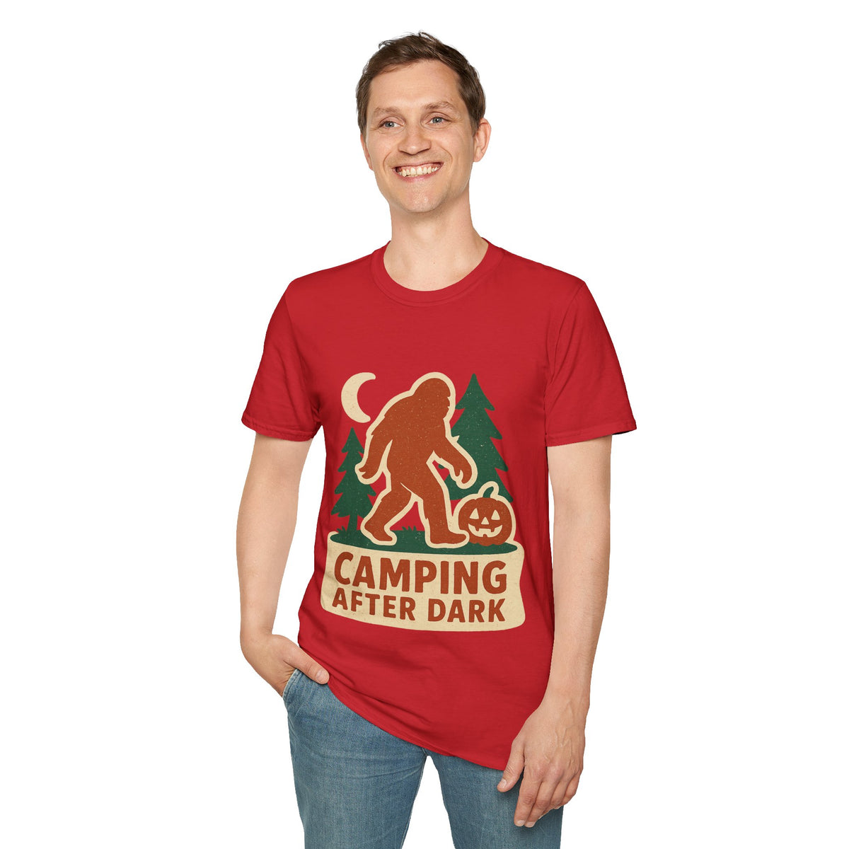 Camping After Dark T‑Shirt — Retro Bigfoot Camp Graphic Tee - Trending Now - August 2026