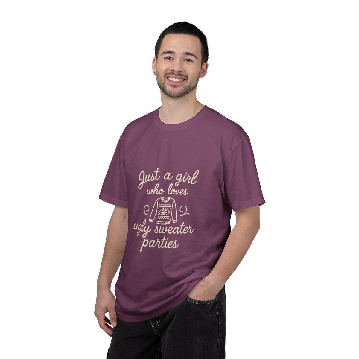 Ugly Sweater Party T-Shirt — "Just a Girl Who Loves Ugly Sweater Parties" - Trending Now - October 2026