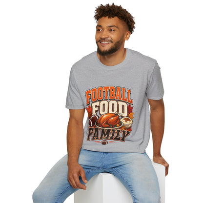 Football Food Family T-Shirt — Thanksgiving Tailgate Tee for Fans