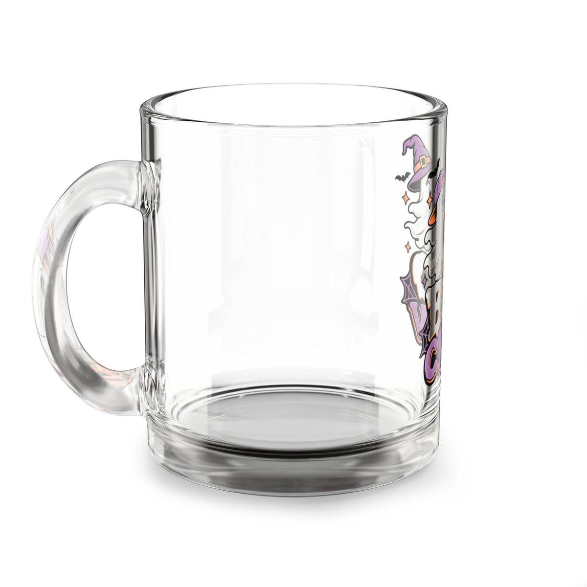 Boo Crew Glass Mug — Halloween Ghosts & Pumpkin 10oz