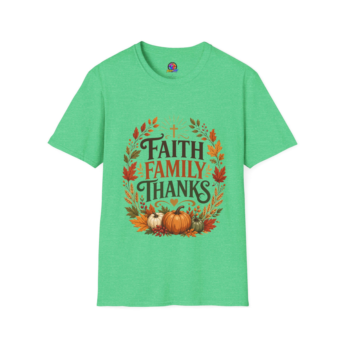 Thanksgiving T-Shirt Faith Family Thanks T-Shirt — Fall Pumpkin Thanksgiving Christian Tee