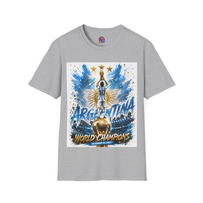 Argentina World Champions T‑Shirt — Soccer World Cup 3 Stars Tribute