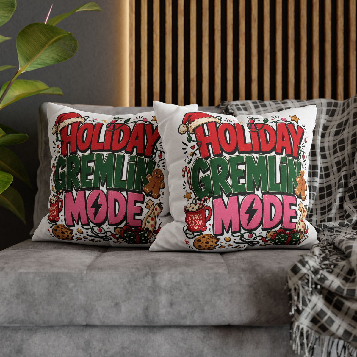 Holiday Gremlin Mode Pillowcase Modern Day Christmas