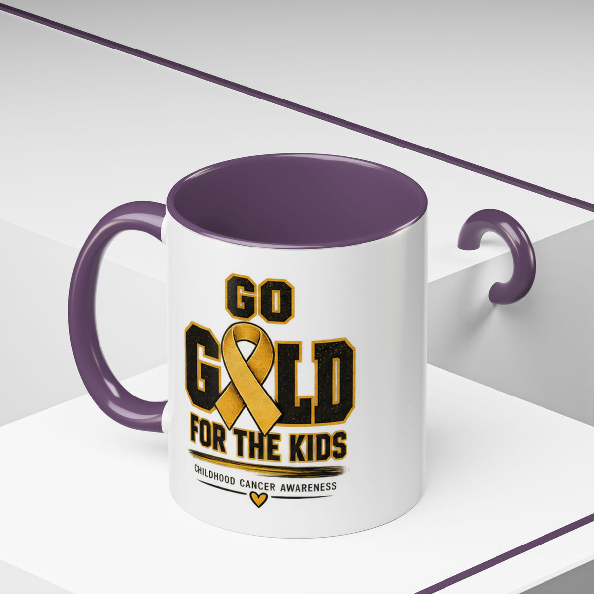 Go Gold For The Kids Accent Coffee Mug — Childhood Cancer Awareness 11/15oz