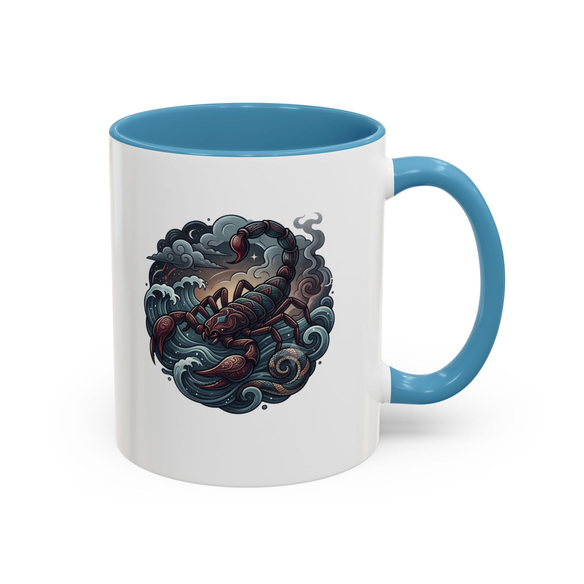 Scorpion Ocean Accent Coffee Mug – Nautical Tattoo-Style