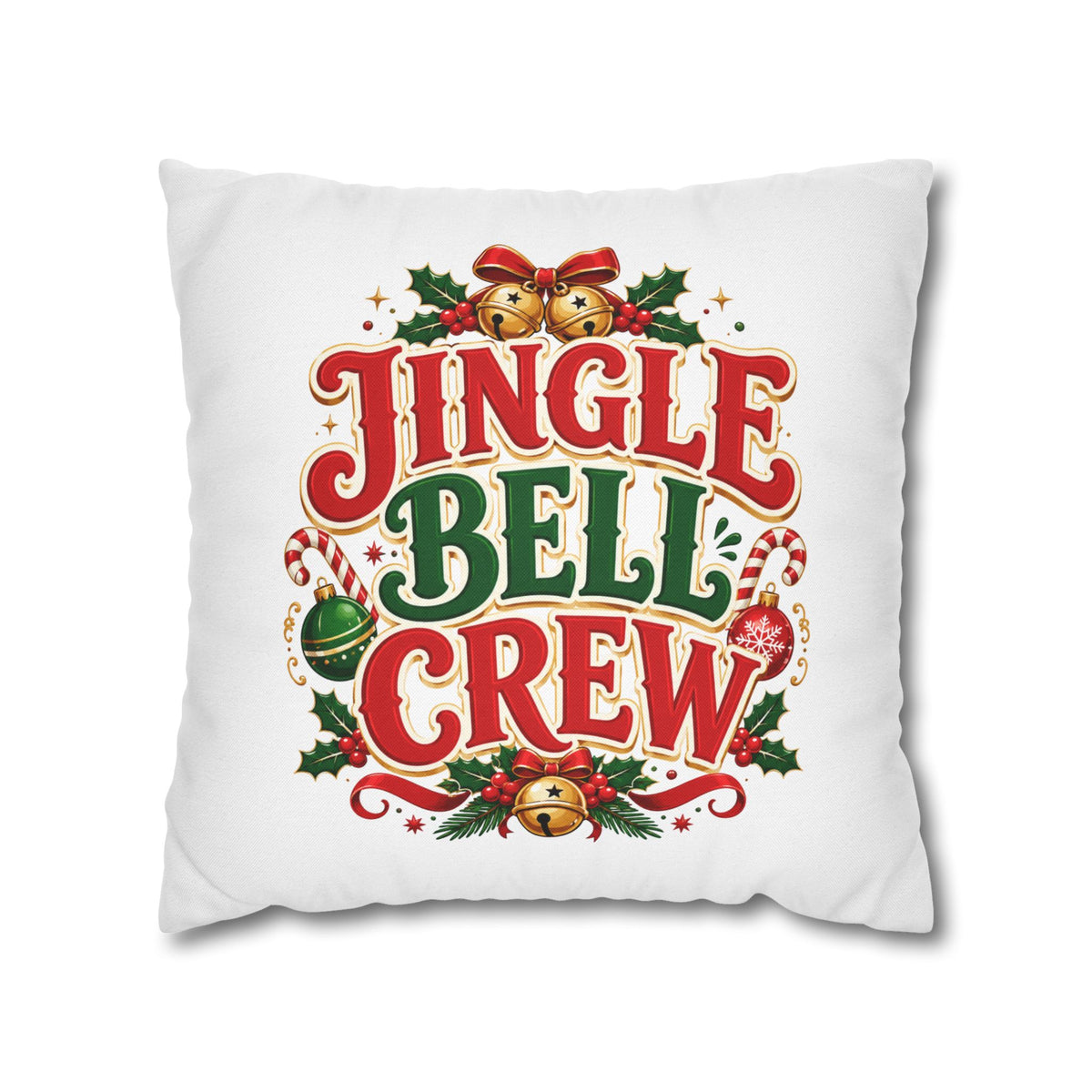 Christmas Jingle Bell Crew Christmas Throw Pillowcase