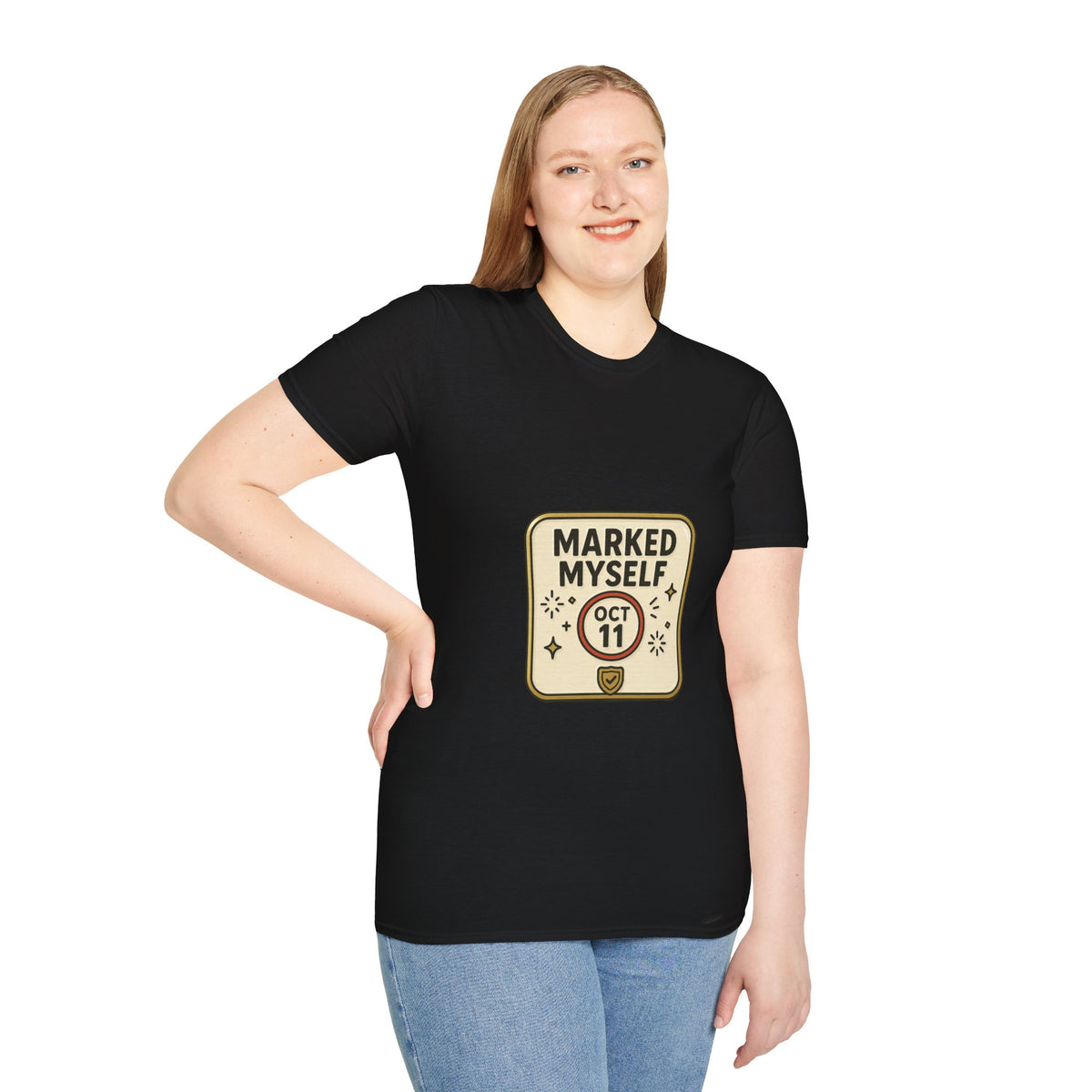 Marked Myself Oct 11 Badge T-Shirt — Minimalist Anniversary/Reminder Tee - Trending Now - October 2026