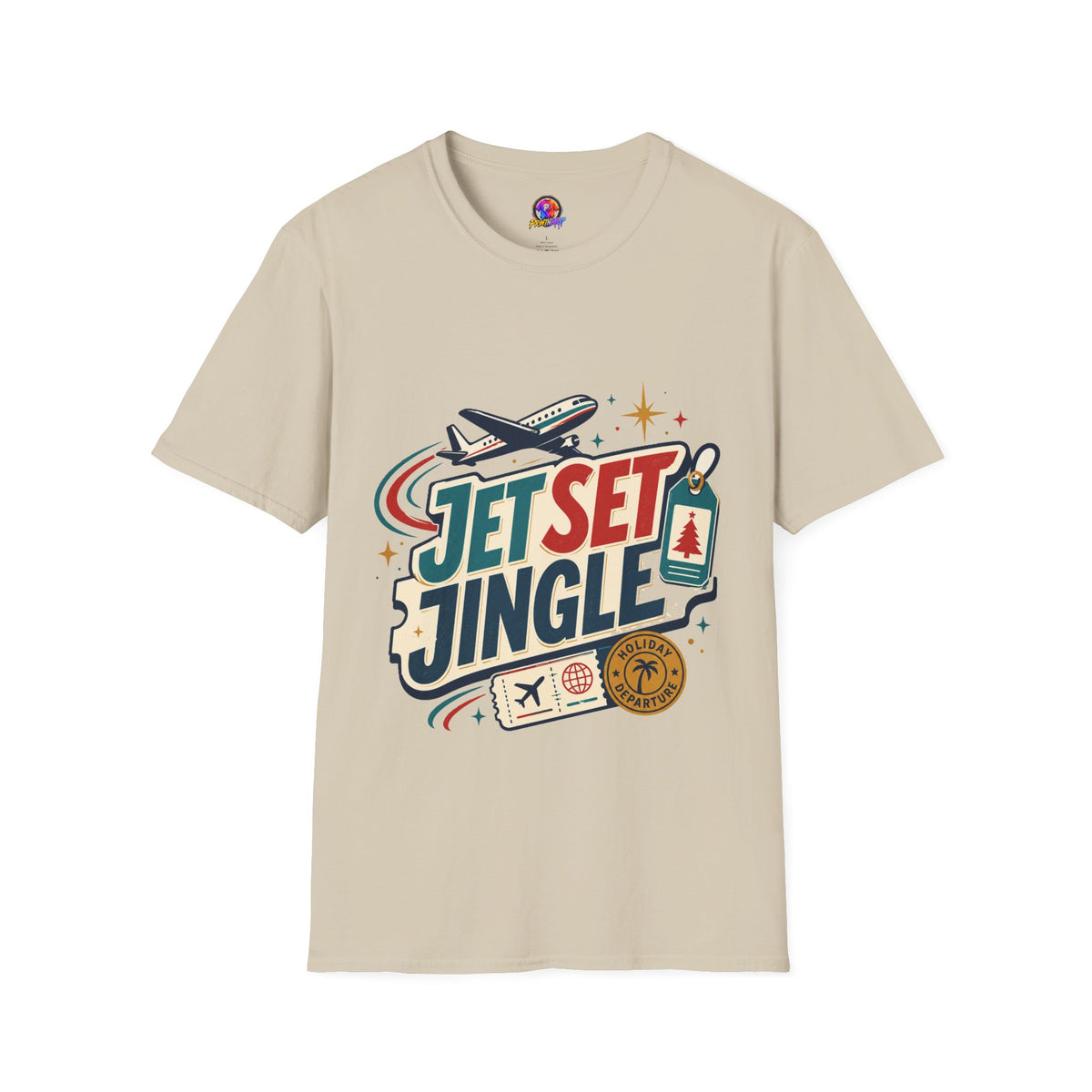 Jet Set Jingle Travel T-Shirt — Retro Airplane Vacation Graphic