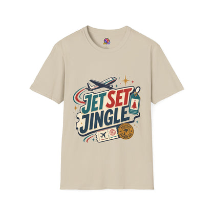Jet Set Jingle Travel T-Shirt — Retro Airplane Vacation Graphic
