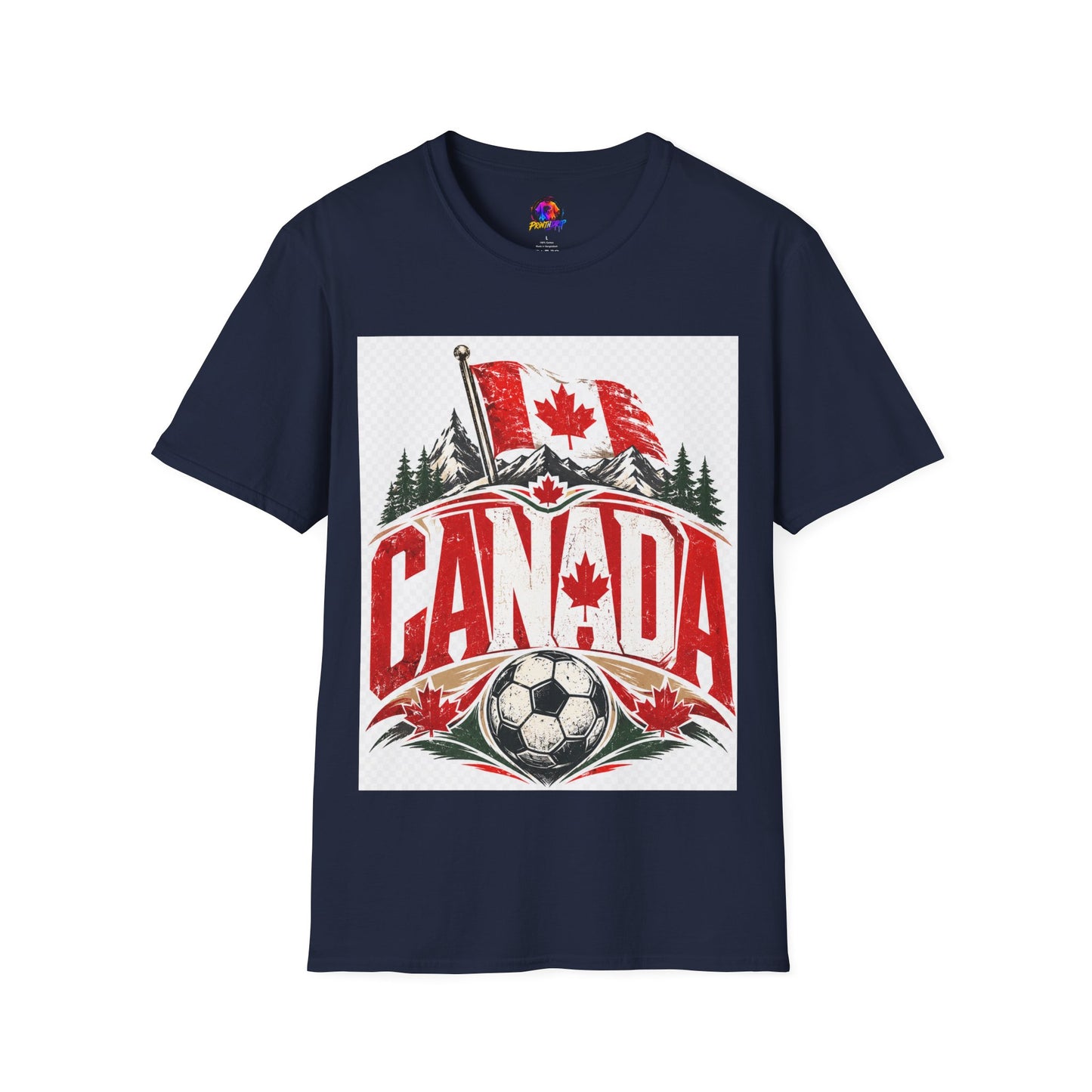 Canada Soccer T‑Shirt — Canadian Flag & Maple Leaf Crest