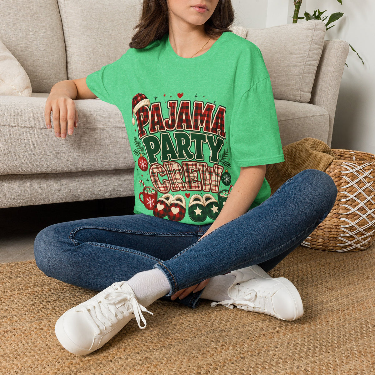 Pajama Party Crew T‑Shirt — Festive Christmas Lounge Tee