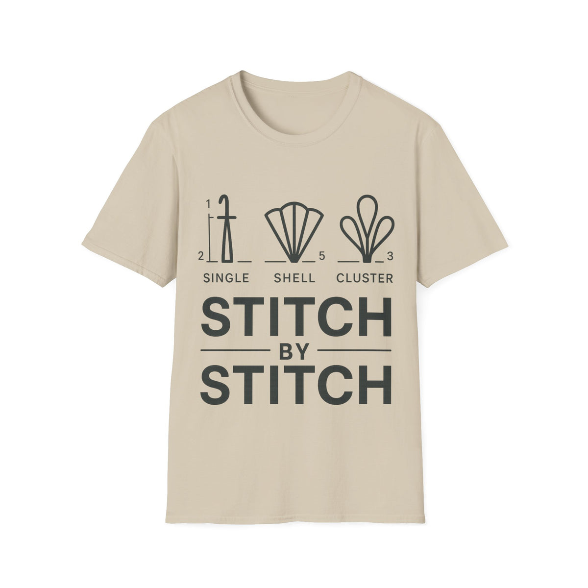 "Stitch By Stitch" Minimalist Crafting Tee | Sewing Knitting Embroidery T-Shirt - Trending Now - September 2026