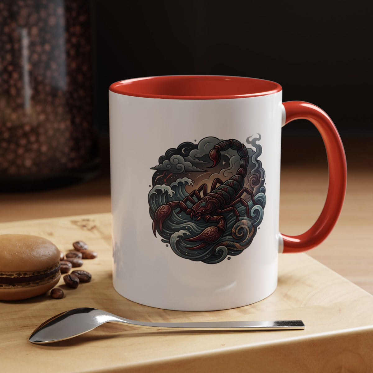Scorpion Ocean Accent Coffee Mug – Nautical Tattoo-Style