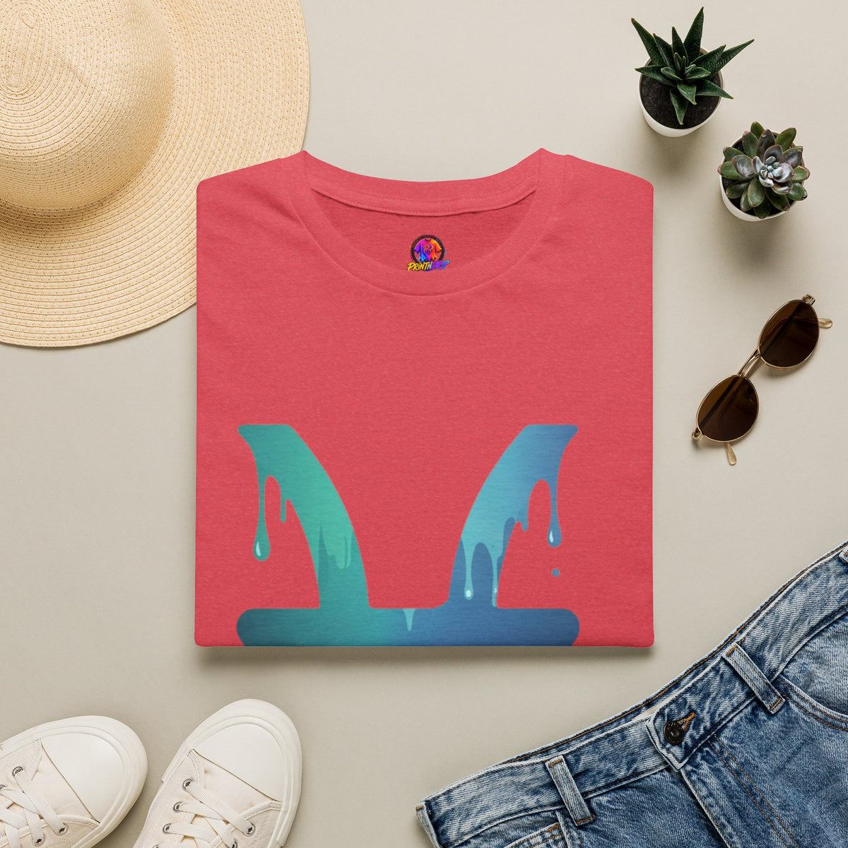 Pisces Drip Zodiac T-Shirt — Blue Gradient Astrological Tee