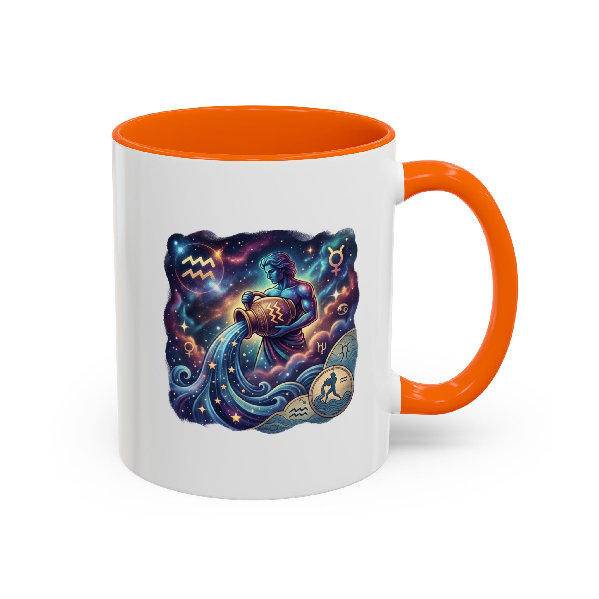Aquarius Zodiac Coffee Mug — Celestial Water Bearer Accent Mug