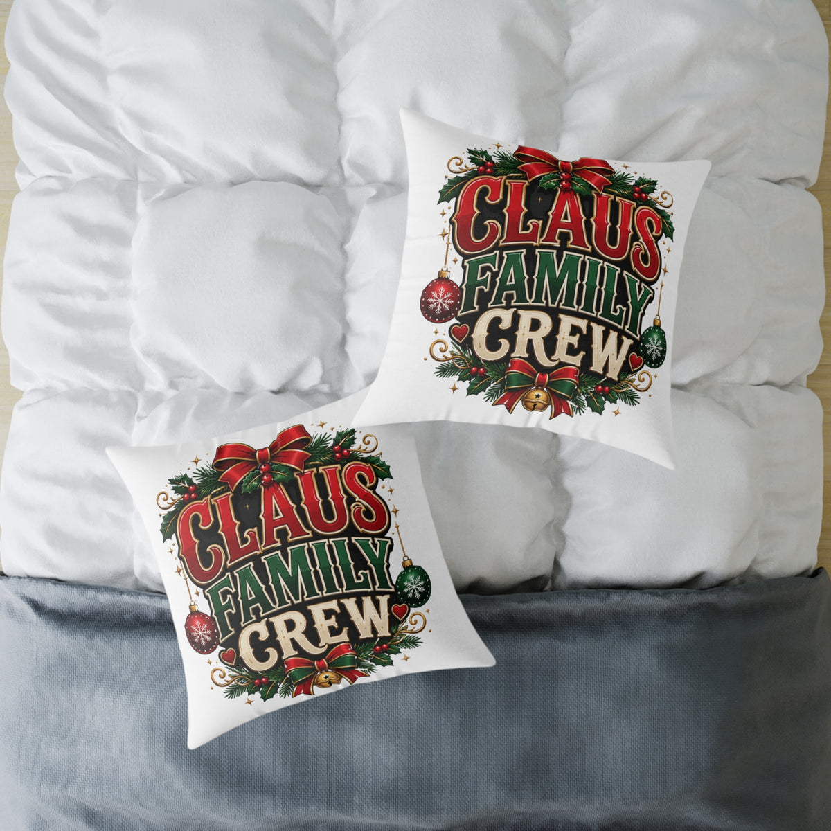 Christmas Claus Family Crew Holiday Pillow