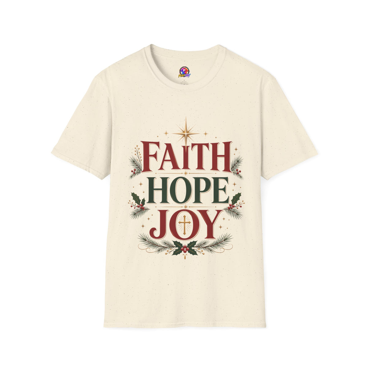 Faith Hope Joy Christmas T-Shirt — Holiday Nativity Inspirational Tee