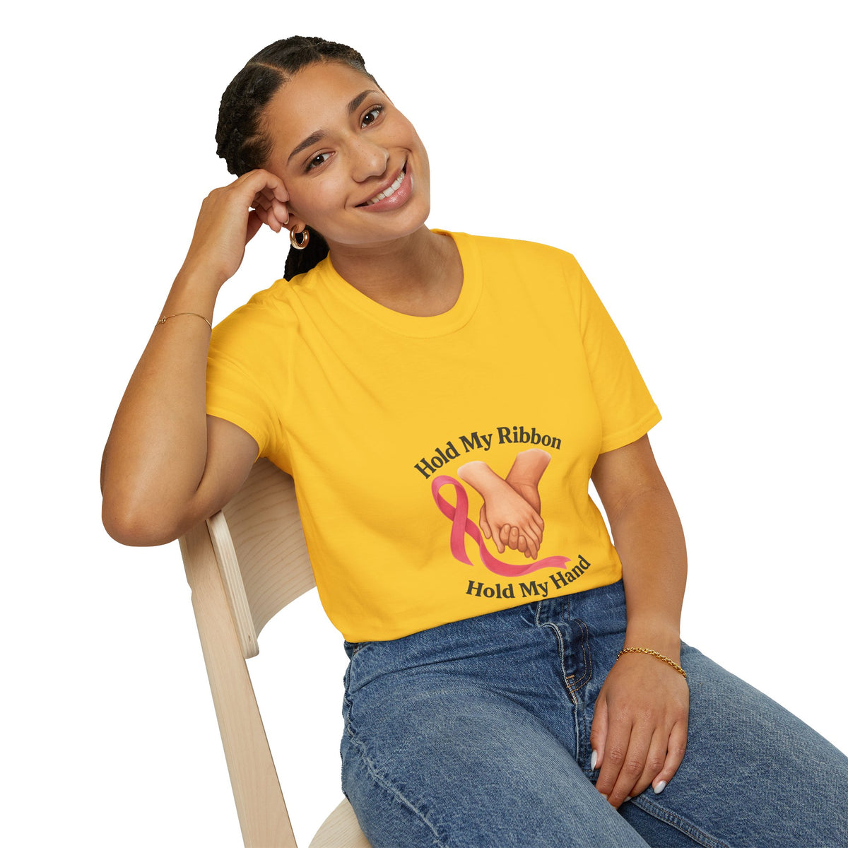 Breast Cancer Support T-Shirt — “Hold My Ribbon Hold My Hand” - Trending Now - October 2026