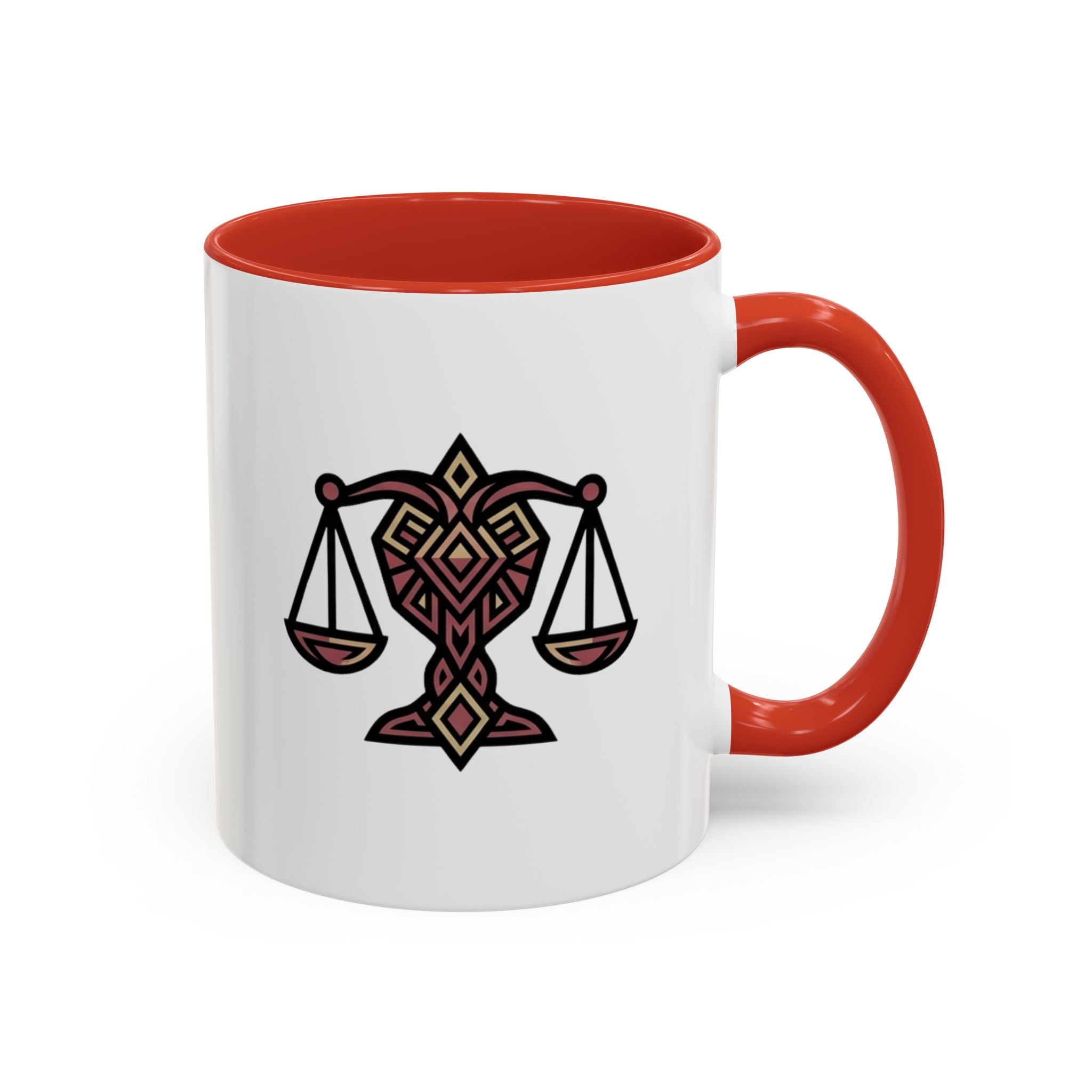 Libra Scales Accent Coffee Mug — Zodiac Balance Ceramic Mug