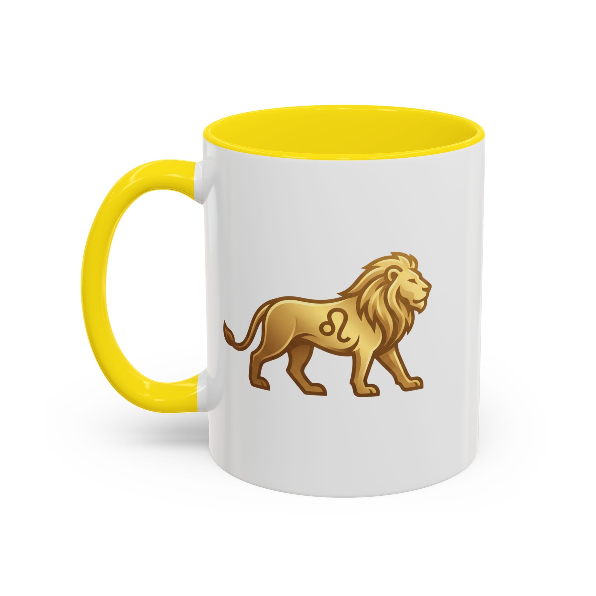 Leo Zodiac Coffee Mug — Gold Lion Accent Mug for Astrology Lovers