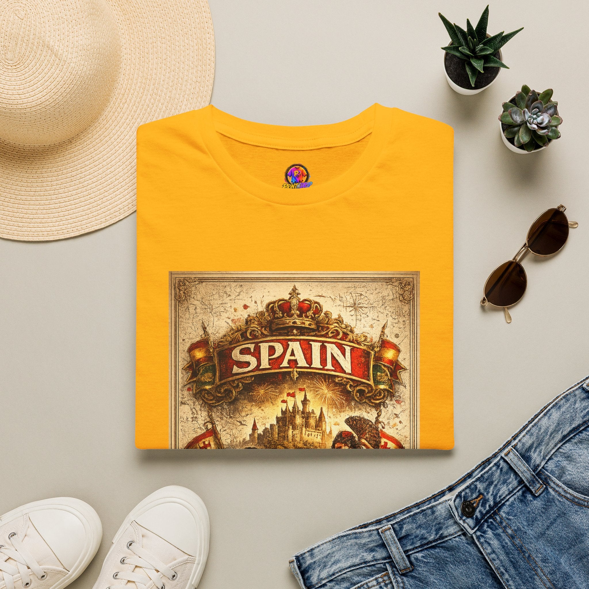 Spain Vintage Travel Graphic T‑Shirt — Retro Spanish Landmark Tee
