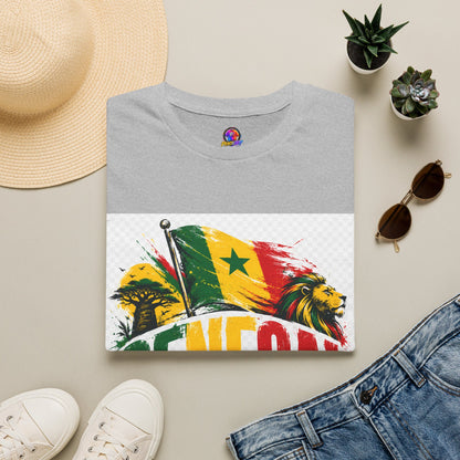 Senegal Flag Soccer T-Shirt — Lion & Football Pride Tee