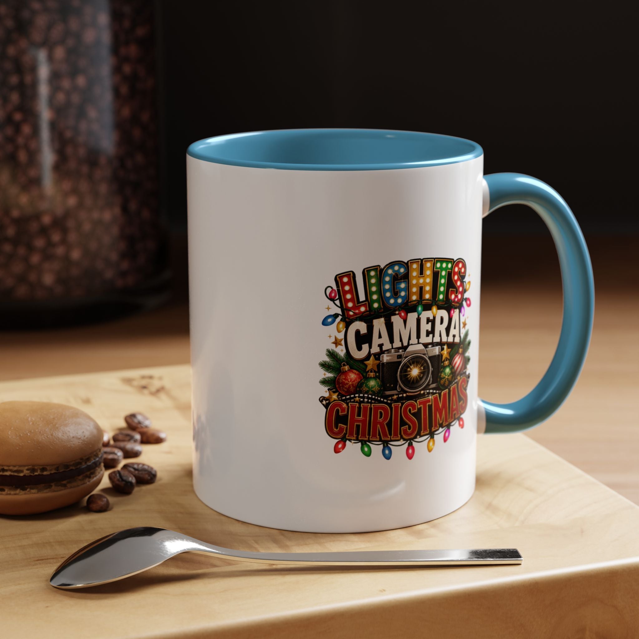 Accent Coffee Mug Lights Camera Christmas