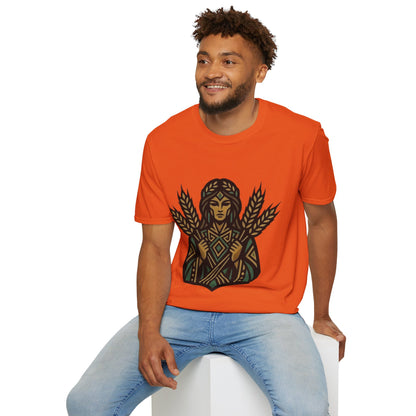 Harvest Goddess T-Shirt — Wheat Spirit Floral Pagan Shirt
