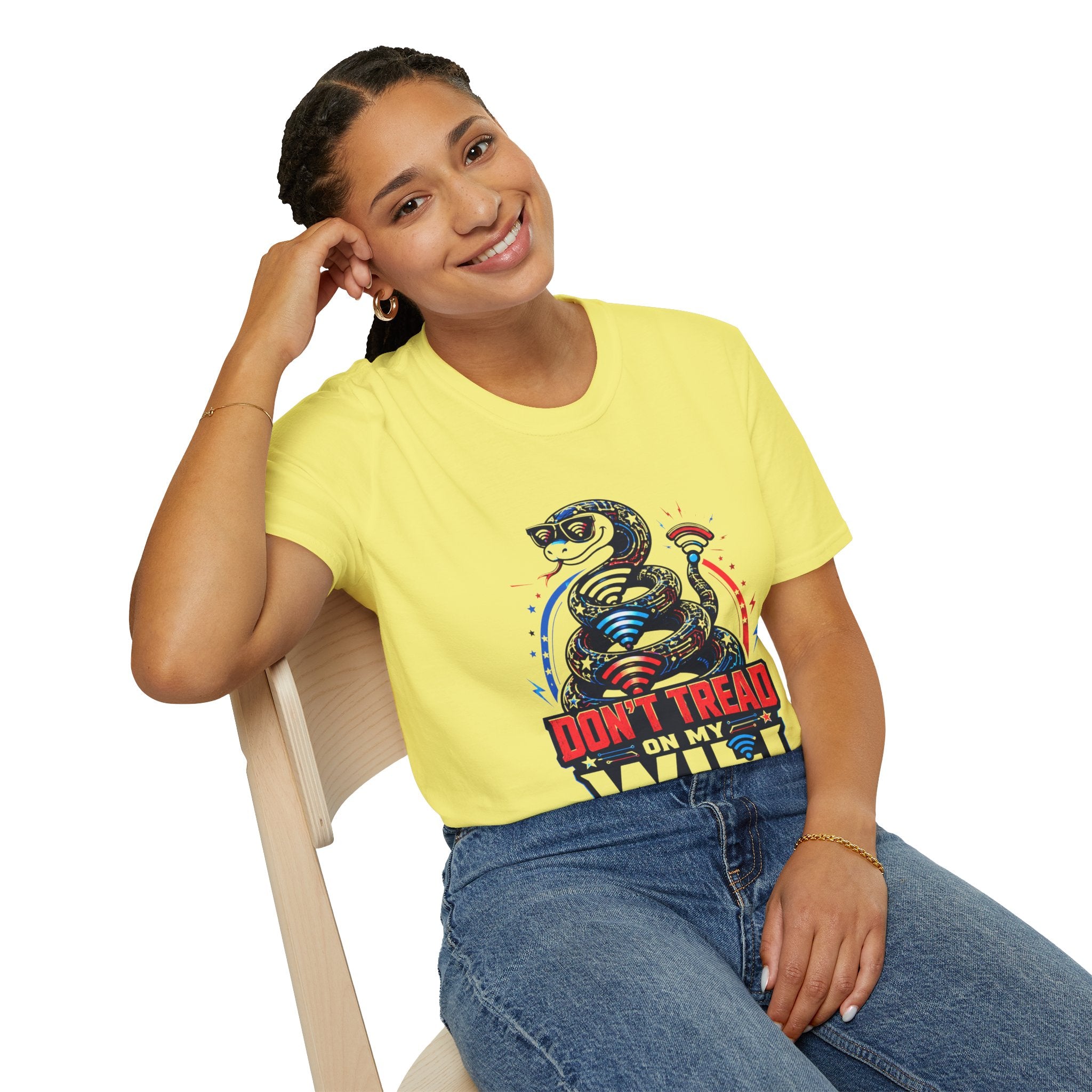 Don’t Tread on My WiFi T-Shirt — Patriotic Gadsden Snake WiFi Tee