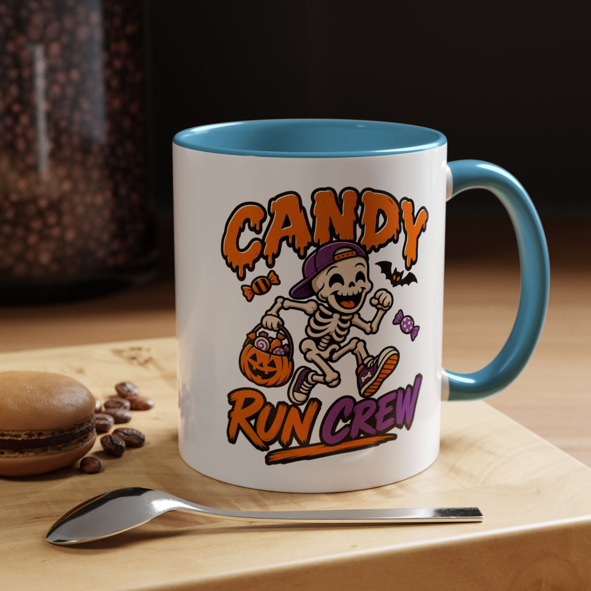 Candy Run Crew Coffee Mug — Halloween Skeleton Trick-or-Treat Accent Mug (11/15oz)